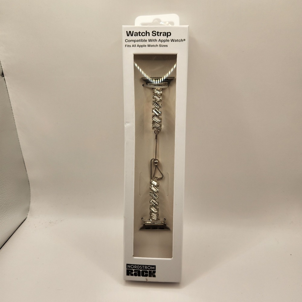 Nordstrom Rack Rhinestone Baguette Chain Watch Strap Compatible with Apple Watch